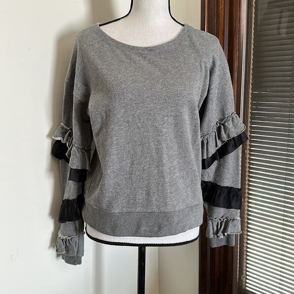 J. Crew | Ruffle Sleeve Long Sleeve top Size S - Picture 1 of 9